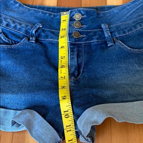 YMI Blue Denim High Waisted Shorts - Picture 7 of 11